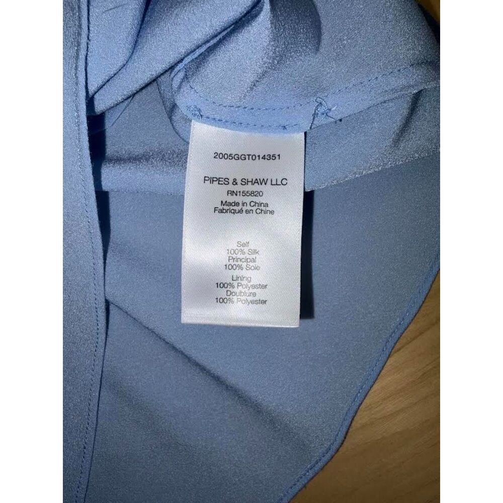 Veronica Beard Silk Light Blue V-Neck Cropped Camisole Top - Picture 4 of 8